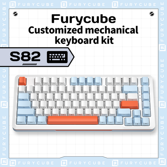 S82 82 Keys Wired Mechanical Keyboard,PBT Keycaps Hot Swappable 75% Gaming Keyboards,Side-engraved Mechanical Keyboard Silver Shaft White Light Wired Keyboard