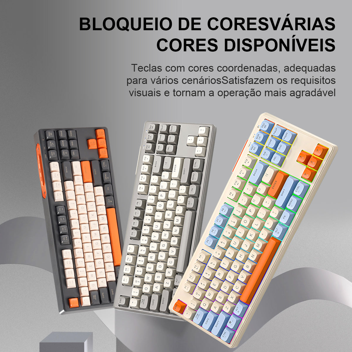 M87 Teclado Sem Fio , 2.4G Modo Duplo 87 De Jogo Keybaord Retroiluminado RGB Para Windows PC Laptop Game