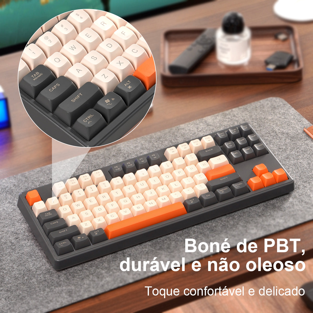 M87 Teclado Sem Fio , 2.4G Modo Duplo 87 De Jogo Keybaord Retroiluminado RGB Para Windows PC Laptop Game