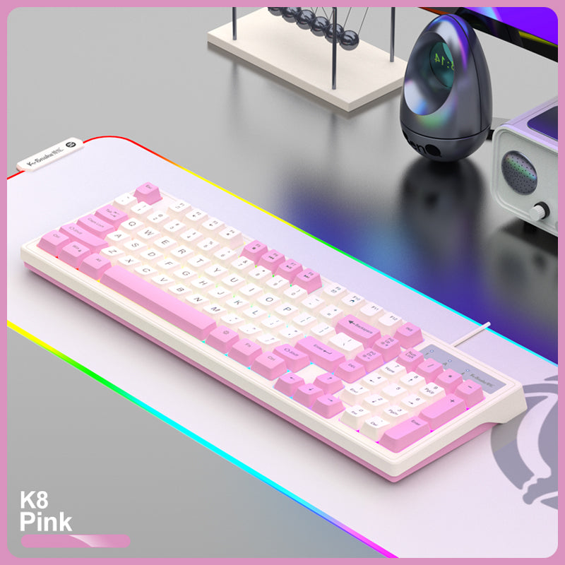 RGB backlight pink mechanical keyboard selling and mouse