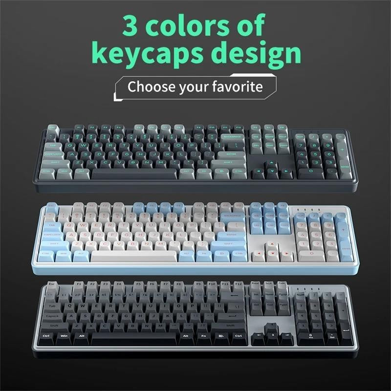 ZT104 Wired Mechanical Keyboard 104-Key,LED Backlit Wired Keyboard,PBT Keycaps Type-C USB Full- Key Hot-Swappable for Windows Computer Office Gaming PC